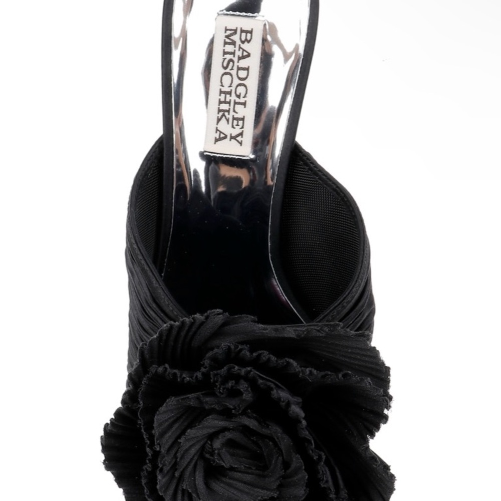 Badgley Mischka Black Floral Heels - Picture 6 of 8